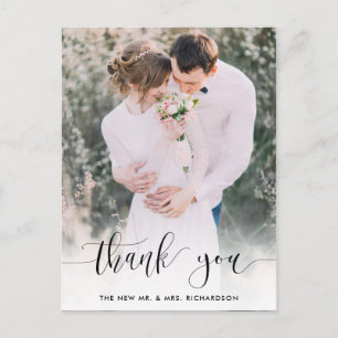 Truly Thankful   Wedding Photo Thank You Postcard