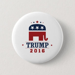 Trump 2016 GOP Elephant Design 6 Cm Round Badge