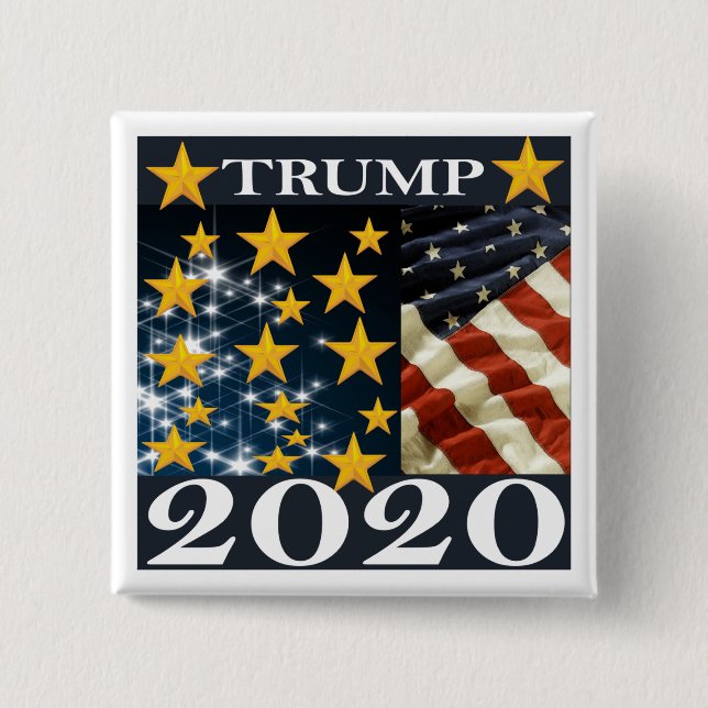TRUMP 2020 15 CM SQUARE BADGE (Front)
