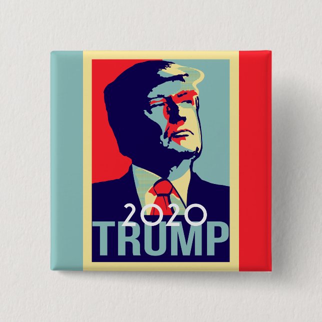 Trump 2020 15 cm square badge (Front)