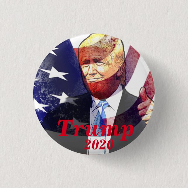 Trump 2020 3 cm round badge (Front)