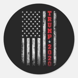 Trump 2020 American Flag Vintage  Classic Round Sticker