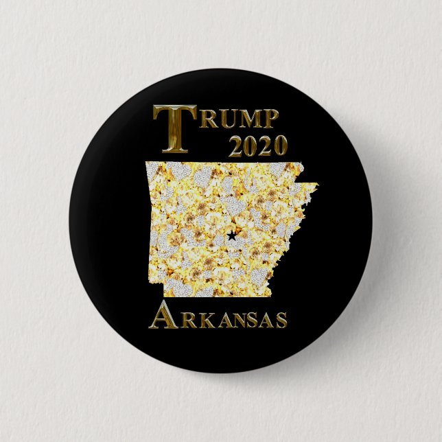 TRUMP 2020 ARKANSAS 6 CM ROUND BADGE (Front)