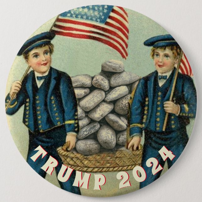 TRUMP 2020 BUILD THAT WALL 6 CM ROUND BADGE (Front)