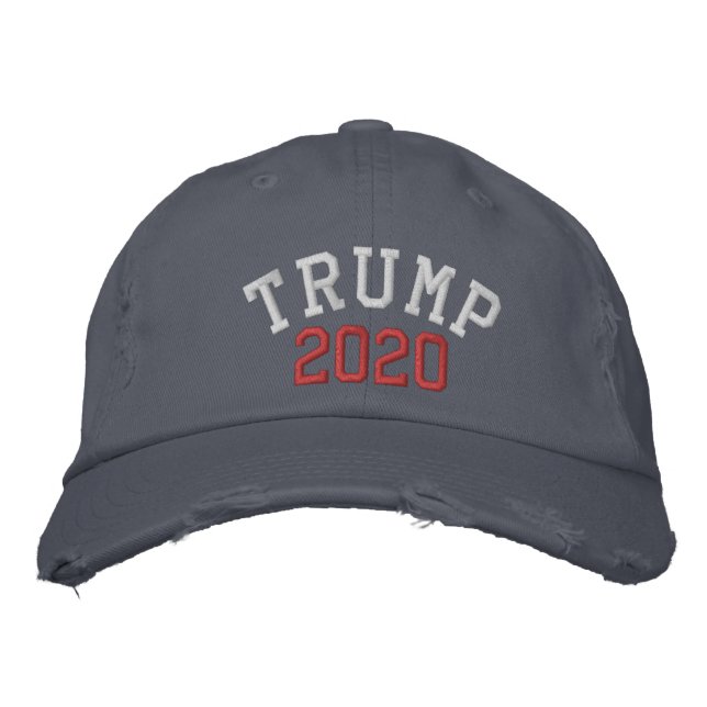 TRUMP 2020 Distressed Chunk Twill Cap (Front)