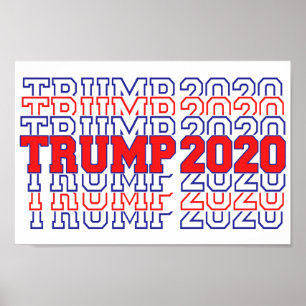 Trump 2020 Election Red White Blue Poster