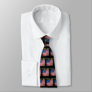 Trump 2020 Elegant Gold Vintage Flag Tie