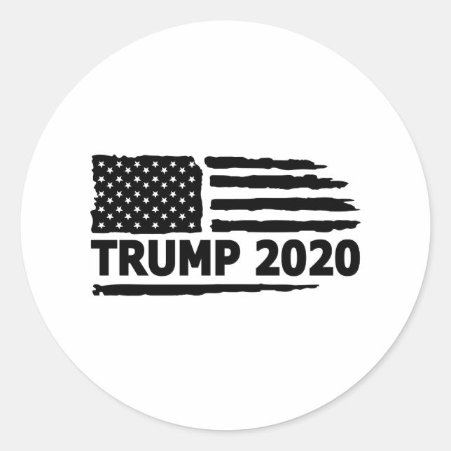 Trump 2020 Flag Classic Round Sticker (Front)