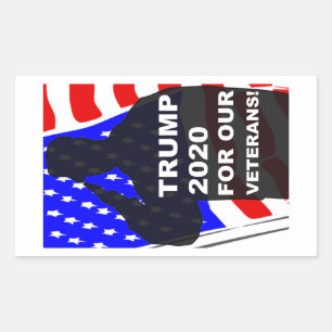 Trump 2020 For Our Veteran's popular Rectangular Sticker
