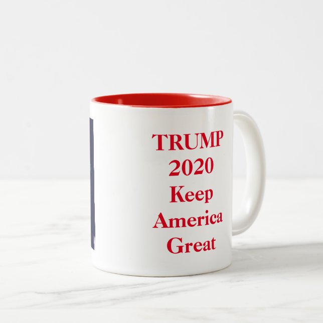Trump 2020 Keep America Great Two-Tone Coffee Mug (Front Right)