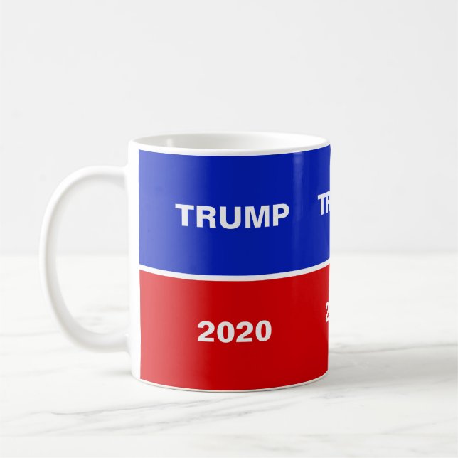 Trump 2020 on Blue Red and White Coffee Mug (Left)