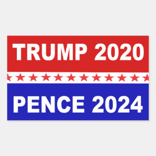 TRUMP 2020 PENCE 2024 RECTANGULAR STICKER