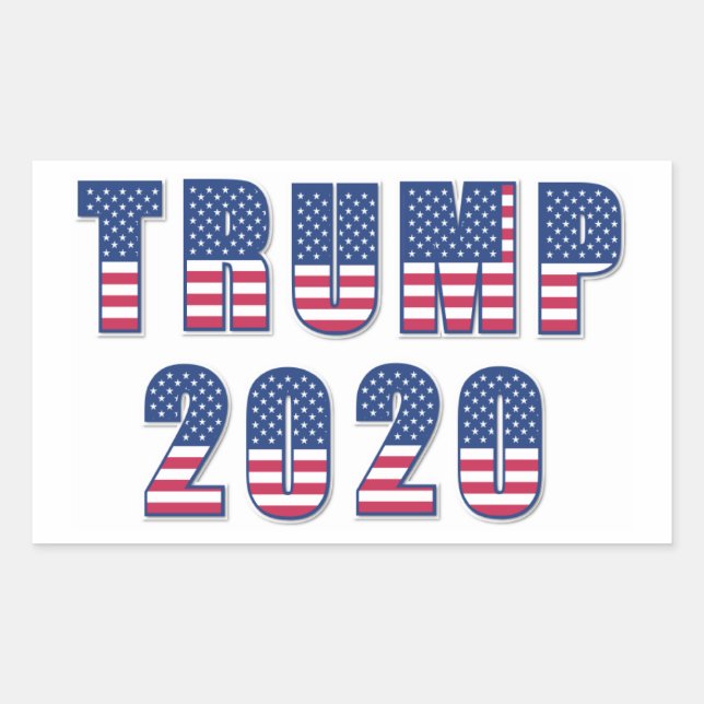 Trump 2020 rectangular sticker (Front)