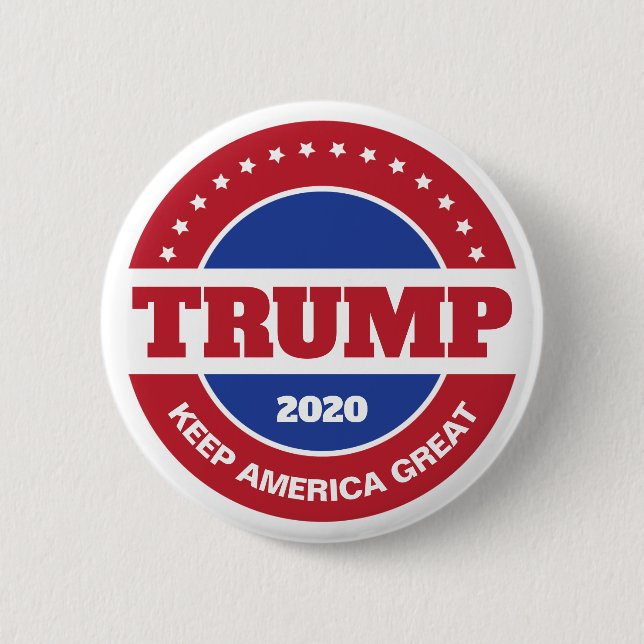 Trump 2020 Red White and Blue 6 Cm Round Badge (Front)