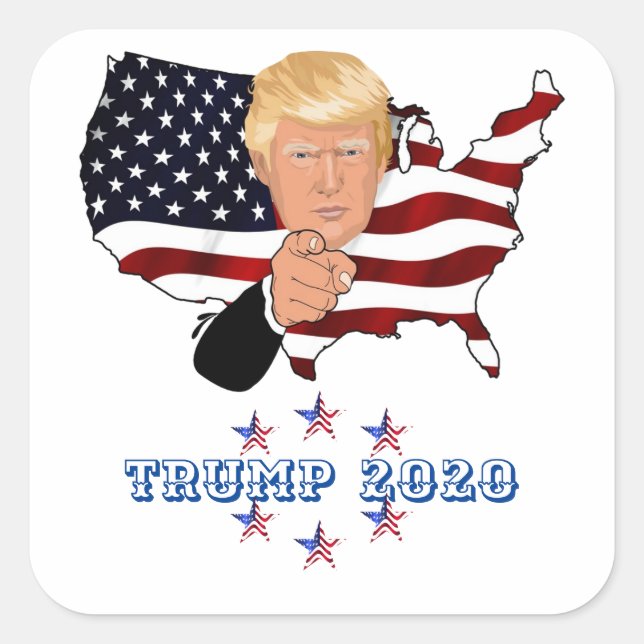 Trump 2020 square sticker (Front)