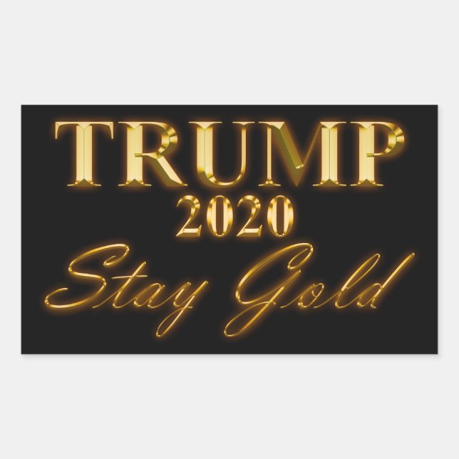 TRUMP 2020 - Stay Gold Rectangular Sticker (Front)