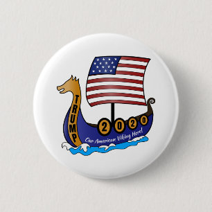 Trump 2020 Viking Ship Logo 6 Cm Round Badge