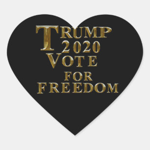 TRUMP 2020 VOTE FOR FREEDOM HEART STICKER