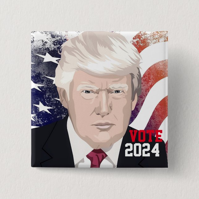 Trump 2024 15 cm square badge (Front)