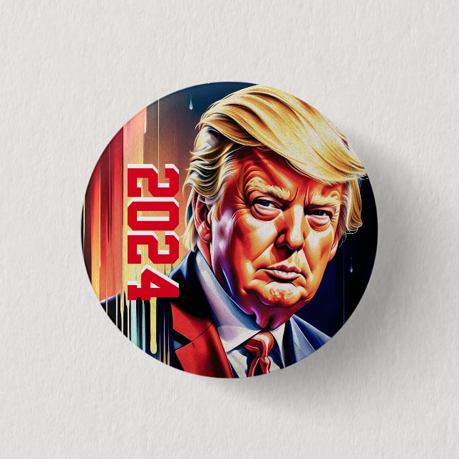 Trump 2024 3 cm round badge (Front)