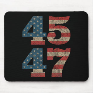 Trump 2024 45 47 Vintage American Flag Retro 4547 Mouse Pad