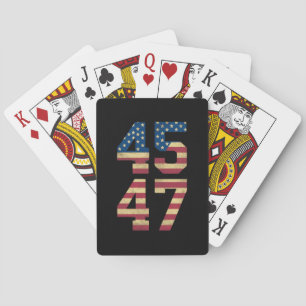 Trump 2024 45 47 Vintage American Flag Retro 4547 Playing Cards