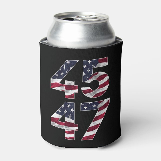 Trump 2024 45 47 Vintage USA Can Cooler (Can Front)