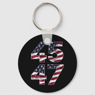 Trump 2024 45 47 Vintage USA Key Ring