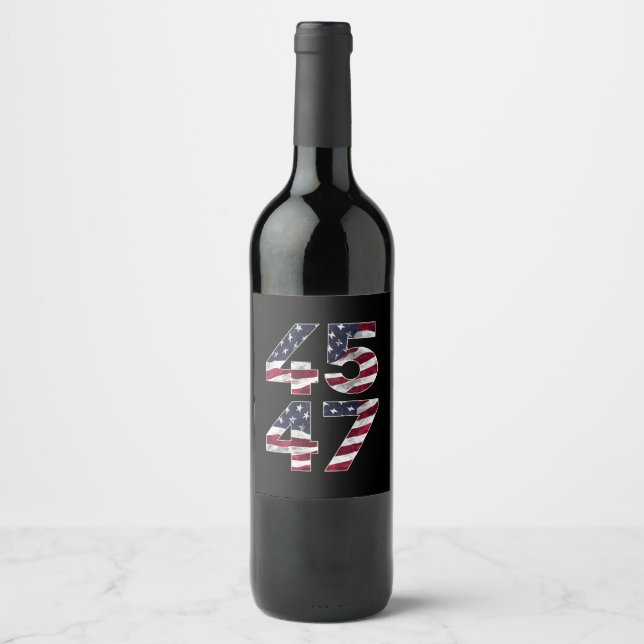 Trump 2024 45 47 Vintage USA Wine Label (Front)