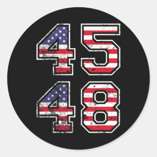 Trump 2024 45 48 Vintage Classic Round Sticker