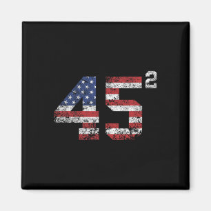 Trump 2024 45 Squared Second Term Usa Vintage Magnet