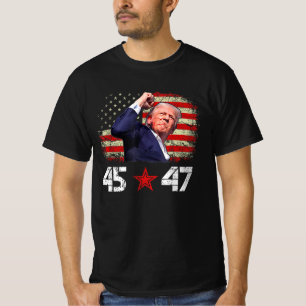 Trump 2024 47th President American Flag Patriotic T-Shirt