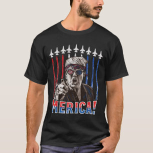 Trump 2024 4th Of July Patriotic American Flag Mer T-Shirt