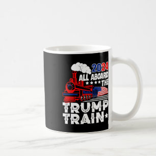 Trump 2024 All Aboard The Trump Train Usa American Coffee Mug