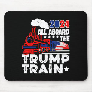 Trump 2024 All Aboard The Trump Train Usa American Mouse Pad