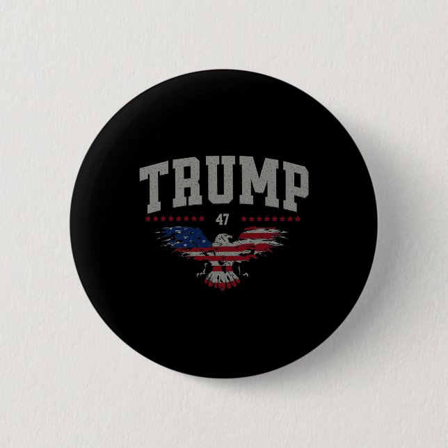 Trump 2024 America First Byld Eagle Pro Trump Usa  6 Cm Round Badge (Front)