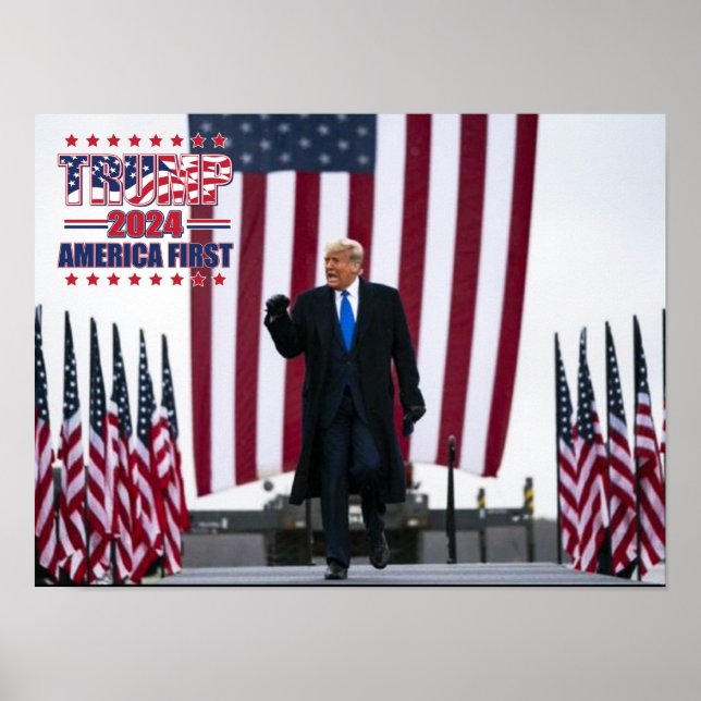 Trump 2024 America First Poster (Front)