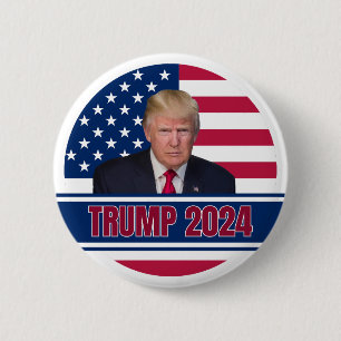 Trump 2024 American Flag  6 Cm Round Badge
