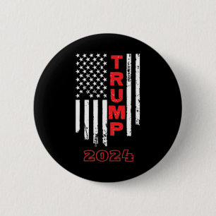 Trump 2024 American Flag Adult Short Sleeve Shirt  6 Cm Round Badge