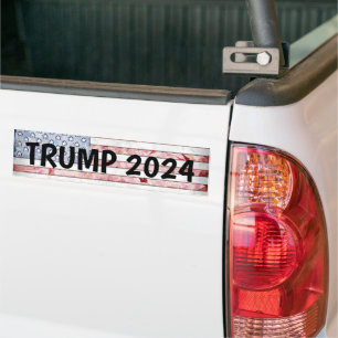 TRUMP 2024 AMERICAN FLAG BUMPER STICKER