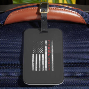Trump 2024 American Flag Distressed Vintage Gift Luggage Tag