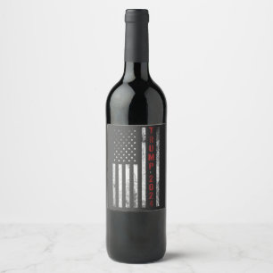 Trump 2024 American Flag Distressed Vintage Gift Wine Label