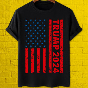 Trump 2024 American flag Pro anti Biden T-Shirt