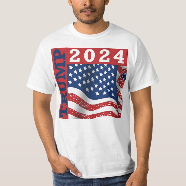 Trump 2024 American Flag T-Shirt (Front)