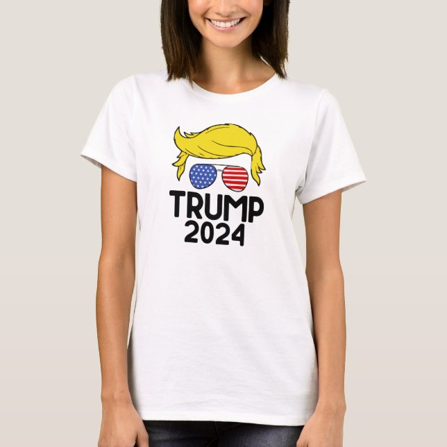 Trump 2024 American Flag T-Shirt (Front)