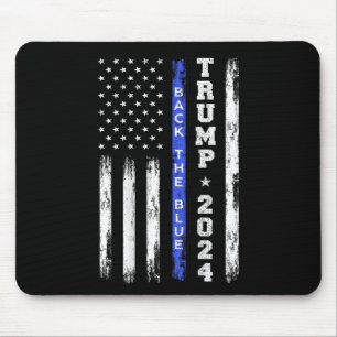 Trump 2024 Back The Blue Thin Blue Line American F Mouse Pad