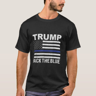 Trump 2024 Back The Blue Thin Blue Line USA Flag T T-Shirt