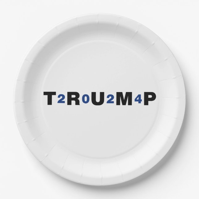 Trump 2024 Blue Paper Plate (Front)