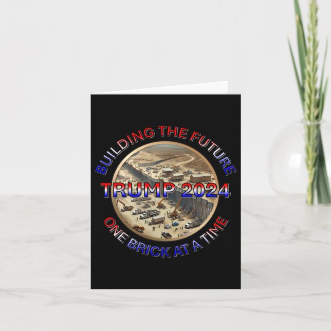 Trump 2024 Building The Future – One Brick At A Ti Card (Front)