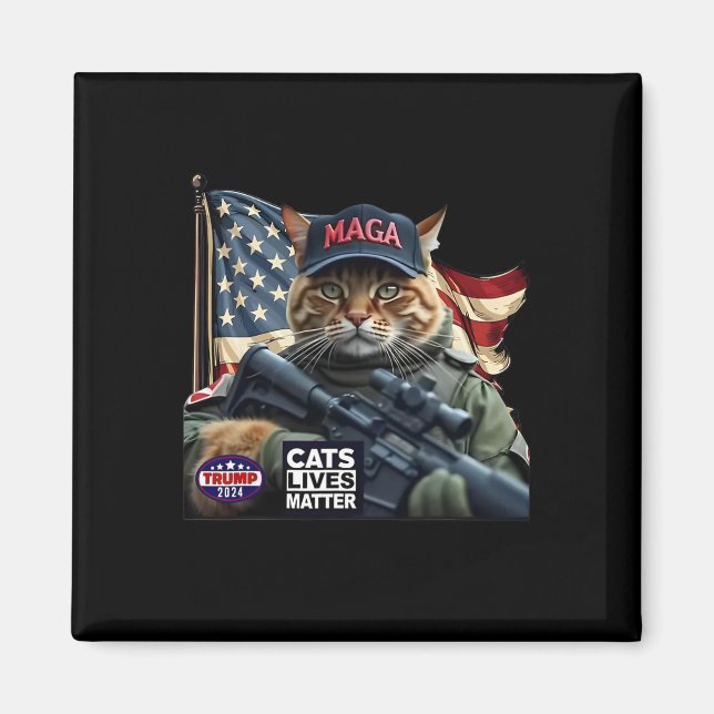 Trump 2024 Cats Lives Problem  Magnet (Front)